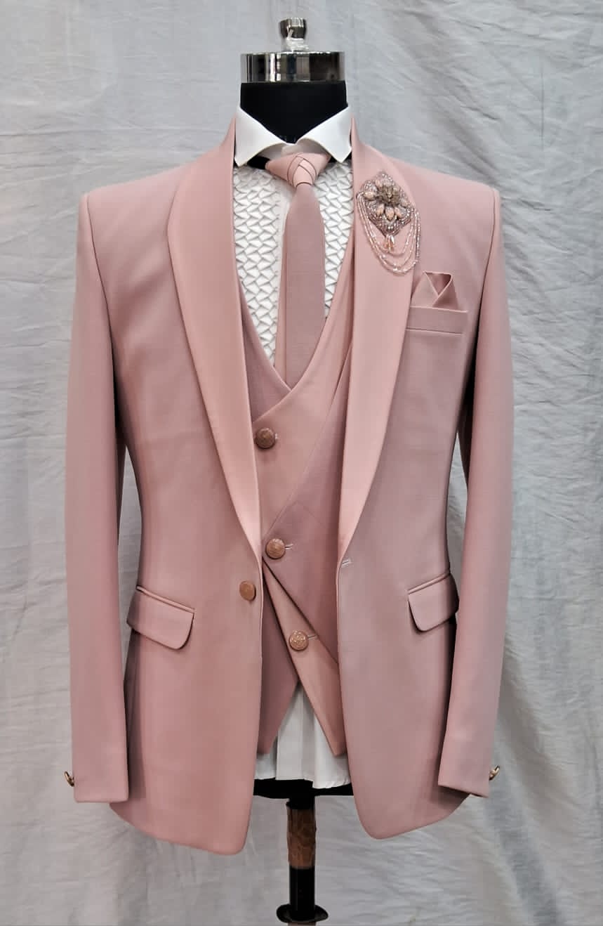 Decent Pale Pink 5 Piece Suit